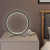 Lámpara de mesa LED circular decorativa regulable tricolor con alimentación USB
